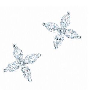 Tiffany & Co. Clear Crystal Floral Stud Earrings
